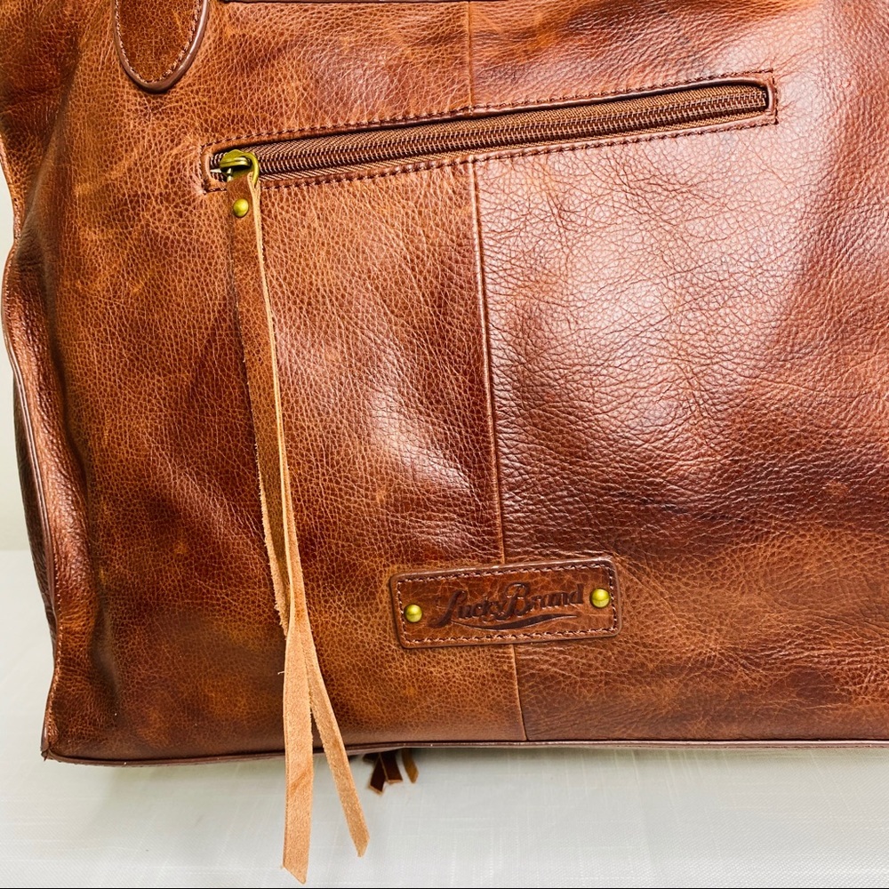 Lucky Brand Tan Tote with Sequin Flap - Picture 6 of 15
